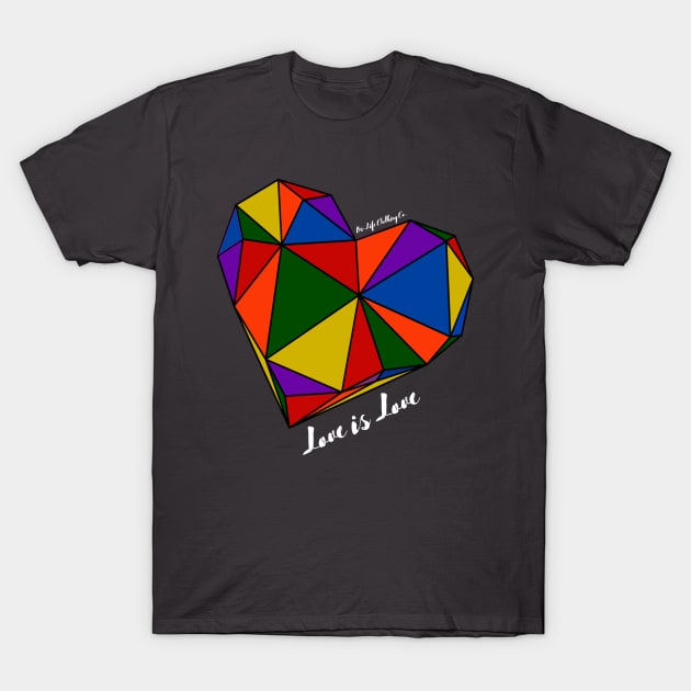 Love is Love LGBTQ Heart White T-Shirt by BiLifeClothingCo